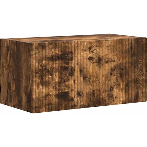 Mueble TV de pared moderno con estantes práctico 60 x 31 x 29,5 cm de madera contrachapada roble ahumado 020054892 (1/5)