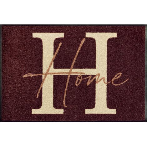 FLOORNOVO Schmutzfangmatte Trend Design - 75 cm x 50 cm - Zuhause Pur - waschbare Fußmatte Innen und übderdachte Außenbereiche (1/3)