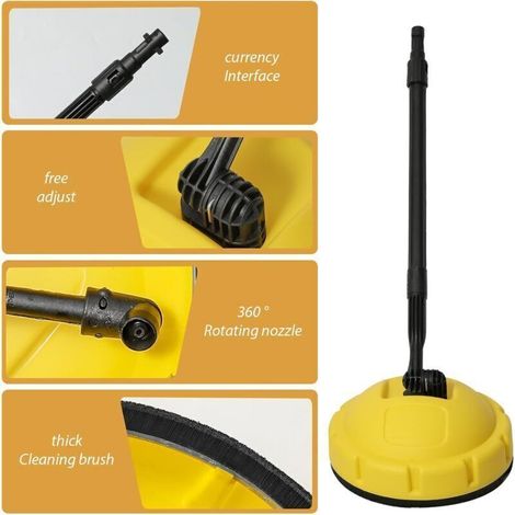 Brosse rotative, Brosse rotative Flexible pour Nettoyeur Haute Pression Karcher K1,K2,K3, K4,K5,K6,K7, Nettoyeur de terrasse, Rotating Flat Surface Cleaner Pressure Washer, Long Manche (1/3)