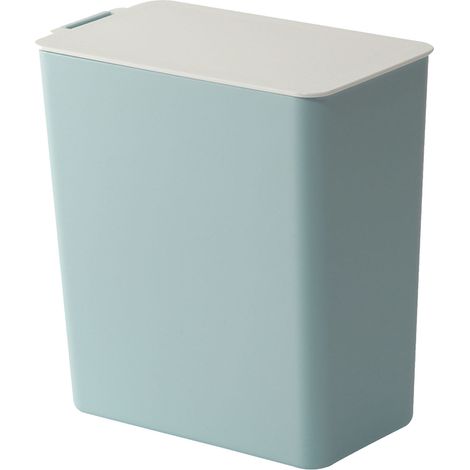 Poubelle de bureau Mini Nordique Couvercle manuel Plastique bleu clair Compact Design Scandinave pour Cuisine (1/4)