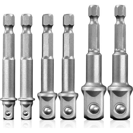 Stecknussadapter 1 4 3 8 1 2 Zoll Sechskantschaft CrV 3-teilig X 2 (1/5)