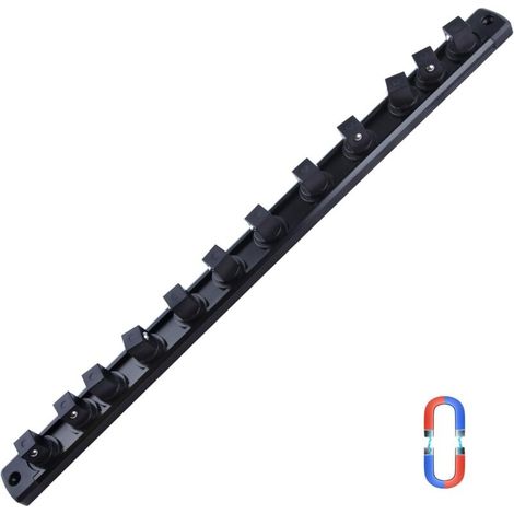 Organisateur de douille magnétique 1/2 pouce, 12 douilles, Alliage d'aluminium robuste, Clips pivotant 360°