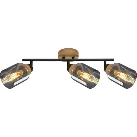 Foco spot Hema 3 luces E27 47 cm negro ahumado orientable (1/3)