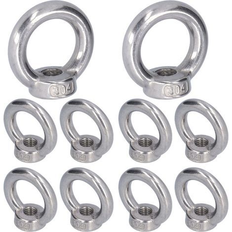 10 pièces outils de fixation en forme d'anneau en acier inoxydable pour écrou à œil de levage, pour machines forestières M5 (1/5)