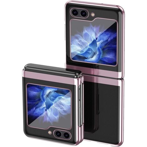 Custodia per Samsung Galaxy Z Flip7 FE / Z Flip6, in policarbonato, trasparente / rosa (1/4)