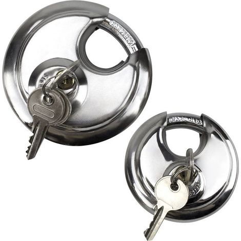 TrAdE Shop Traesio - Lucchetto In Acciaio Corazzato Blocca Disco Per Moto Bici 70mm Con 2 Chiavi -