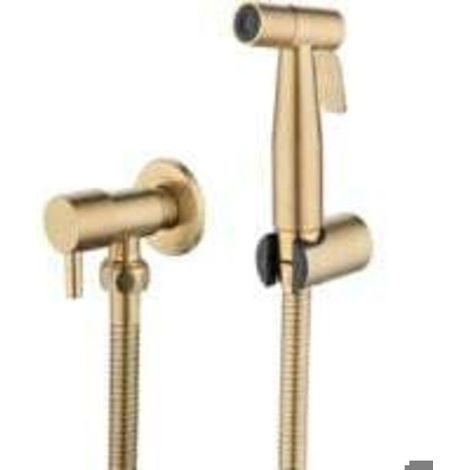 Robinet de bidet couleur or - acier inoxydable 304 - finition or brossé - cartouche en céramique - interface universelle (1/5)