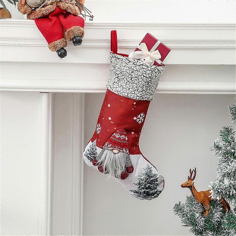 Chaussettes de Noël Décoration de Noël Sac cadeau en forme de chaussette de Noël (1/2)