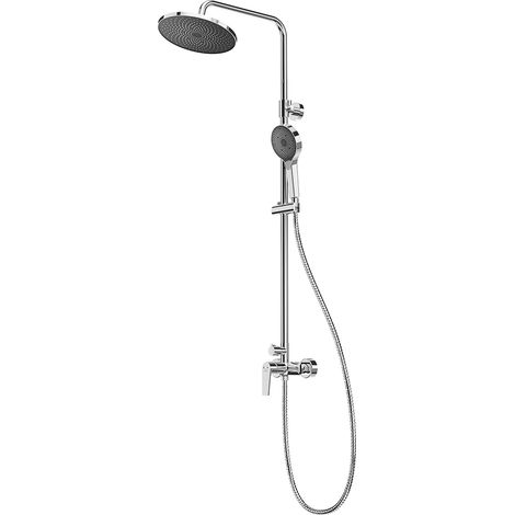 Auralum Duschset Duschsystem Duschsäule ohne thermostat Ultradünne Kopfbrause Regendusche verstellbar Handbrause Höhenverstellbare Duschstange