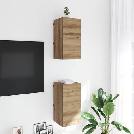 vidaXL Mobile TV da parete Rovere Artigianale Legno ingegnerizzato (1/5)