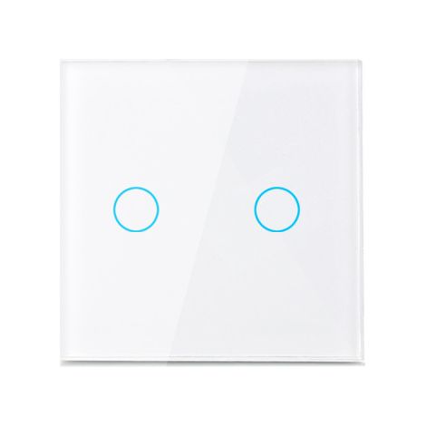Interrupteur tactile, interrupteur d'éclairage bipolaire blanc, avec affichage LED et panneau de capteur tactile. (1/5)