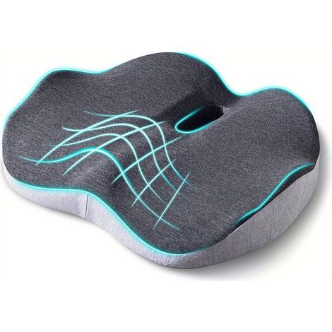 Coussin d’Assise en Mousse à Mémoire de Forme – Confort Toutes Saisons pour Bureau, Voiture et Maison (1/4)