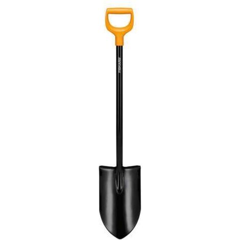 Fiskars Solid+ XL Pala de Jardinería Ergonómica Negra