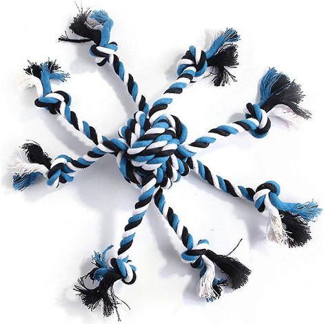 Jouet en corde pour chien, durable pour le nettoyage des dents, balle à mâcher, nœuds colorés, accessoire pour animaux de compagnie (1/4)