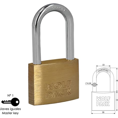 Cadenas à arc long en laiton s'entrouvrant 40 mm. N°1