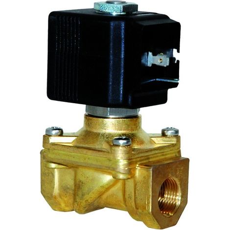 Electroválvula para agua normalmente cerrada, 3/8", presión diferencial de 0 a 12 bar sin bobina