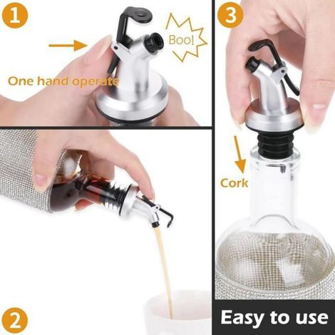 Bec Verseur - Pour Bouteilles Dhuile Et Boissons Alcoolisees - Etanche 17 A 20 Mm - Facile A Utiliser - Lot De 5 (1/5)