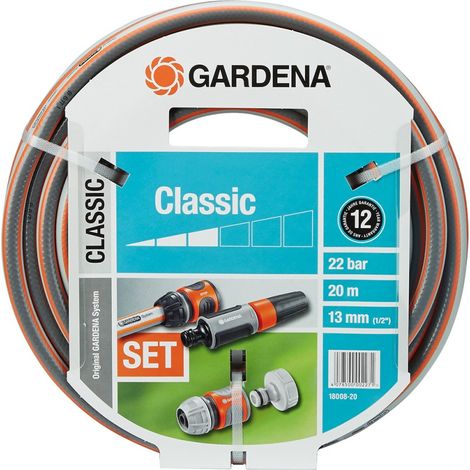 Manguera de jardín Gardena 20 metros gris PVC reforzado (1/4)