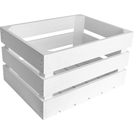Creative Deco Holzkiste Weiß 40 x 30 x 23 cm – Geschliffene Obstkiste aus Holz, Weinkiste, Apfelkiste, Aufbewahrungsbox, Geschenkbox & Deko