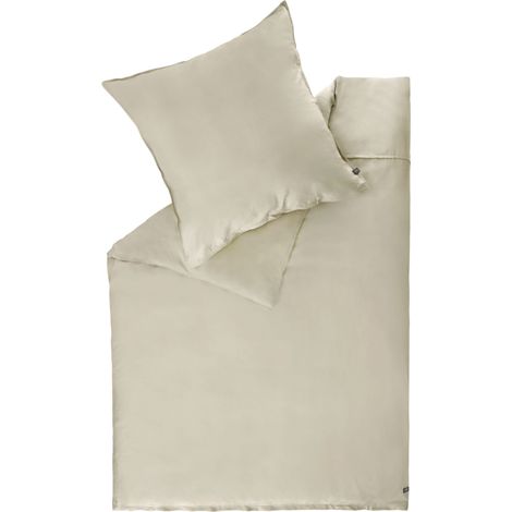 SCHÖNER WOHNEN Satin Bettwäsche PLAIN - 1 Stück 135x200 cm, Beige
