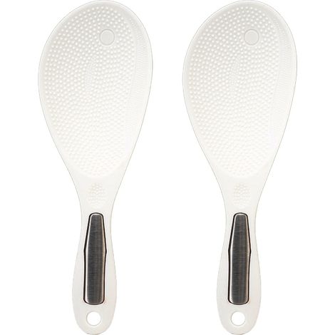 Rice Paddle - 2-Piece Set - Heat-Resistant Silicone - Non-Stick Cooking Spoon - For Rice Mashed Potato Sushi - 2 Units (1/5)