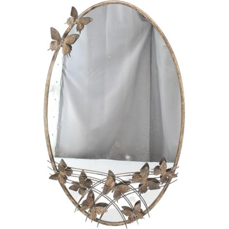 Oval Framed Mirror - Metal - L5 x W61 x H102 cm