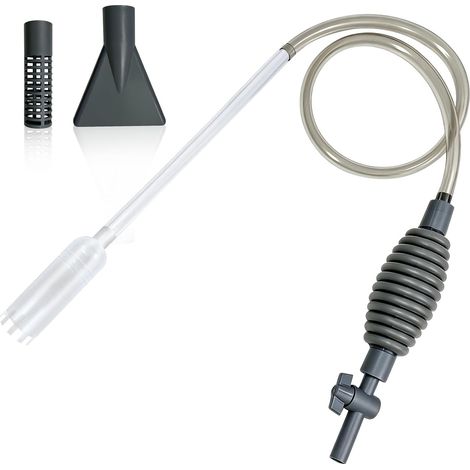 Nettoyant pour Gravier d'aquarium, 1.7m Nettoyeur Aquarium Siphon, Nettoyage Aquarium, Pompe a Siphonner eau avec Filtre à Gravier pour Vidange Complète (1/5)