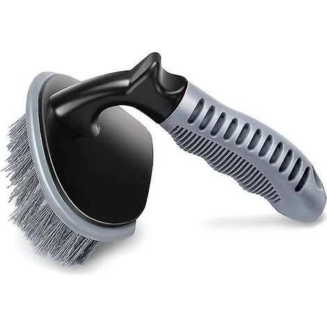 Brosse pour jantes en alliage et pneus de voiture, outil de nettoyage pour jantes de voiture, moto ou vélo (1 pièce, grise) (1/5)