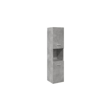 Armoire de salle de bain suspendue gris béton bois d'ingénierie (1/5)