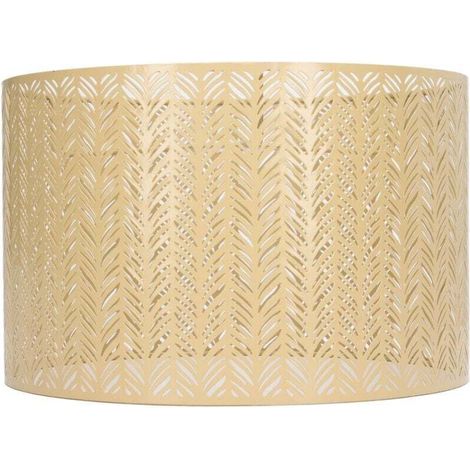 Drum Lampshade E27 E14 Openwork Metal Fir Leaf Clip for Wall Ceiling Lamp Table Gold (1/4)