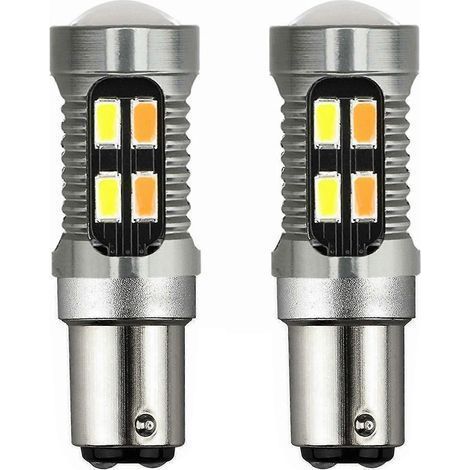 Zweifarbige LED-Lampen 1157 BAY15D P21/5W 5630 20SMD Canbus für Bremslicht, Rückfahrlicht und Blinker (weiß/gelb). AA-Batterien im Lieferumfang enthalten. (1/5)