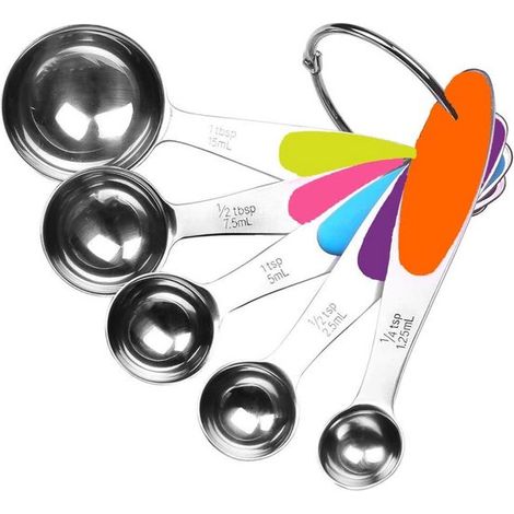 Edelstahl Messlöffel 5er Set Stapelbar Messbesteck Set Zum Kochen und Backen (1/5)