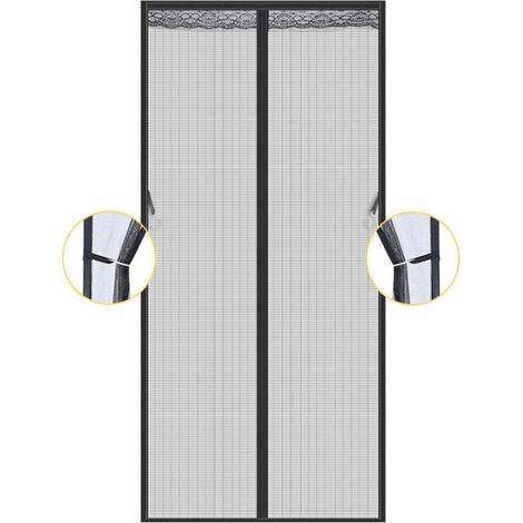 Magnetisches Moskitonetz für Türen und Fenster, 70 x 210 cm, Fliegen- und Insektenschutzgitter für Türen, magnetisches Moskitonetz mit Klebestreifen, automatischer Verschluss, Maschengewebe (1/5)