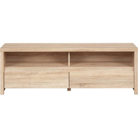 Meuble TV 2 tiroirs 2 niches 143 cm Soren Bois (1/3)