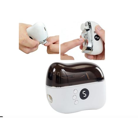Kit 2 en 1 : coupe-ongles électrique, lime à ongles avec LED et embout dur. Silencieux, faible vibration, bac récupérateur inclus. Sûr enfants, durable, idéal manucure, pédicure et famille. (1/5)