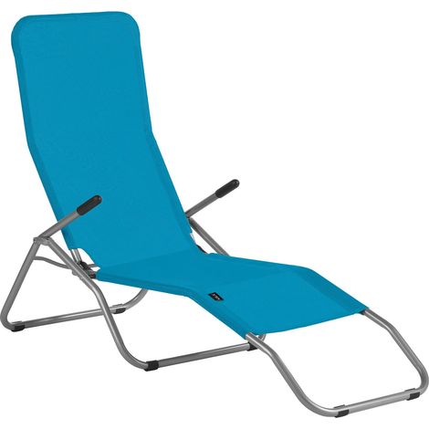 Tumbona de playa/senderismo, turquesa, silla plegable