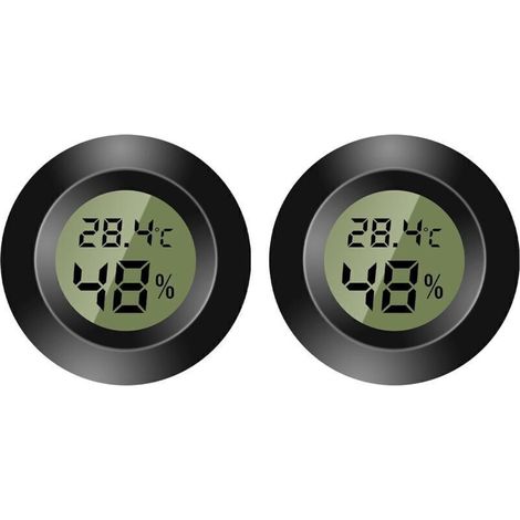 Thermomètre d'intérieur numérique - Mini hygromètre - Écran LCD numérique - Pour intérieur et extérieur - Humidimètre pour humidificateur, cave, chambre de bébé - Fahrenheit ou Celsius (2) (1/4)