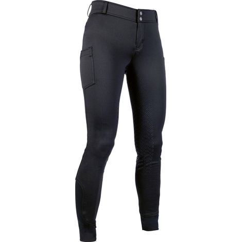 9/11 anni, nero 9100: Mädchen- und Mädchen-Winterreithose Ruby Modell mit Vollsilikon (1/4)