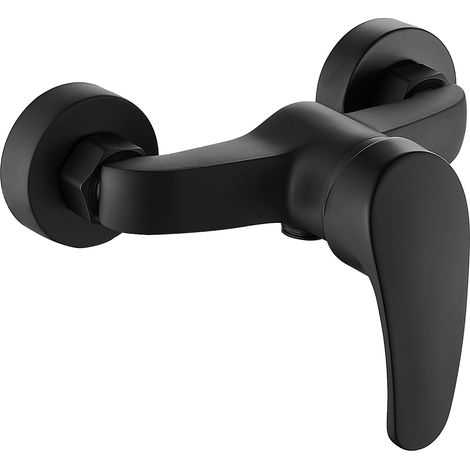 Mitigeur Douche Laiton Noir Robinet Baignoire 1/2" pour Salle de Bain, Chromé, Design Élégant et Moderne (1/5)