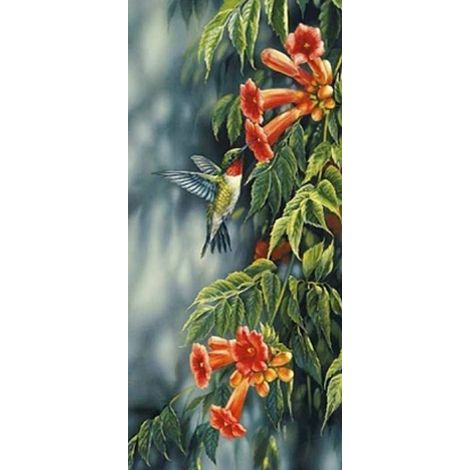 Bordado de diamantes con un hermoso colibrí, 55x115 (1/5)