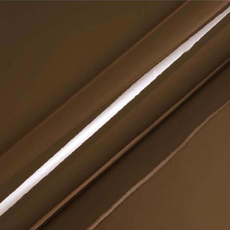 DIMEXACT - Vinyle covering marron brillant pour surface plane avec colle airflow - 122 cm x 0.5 m - En Rouleau