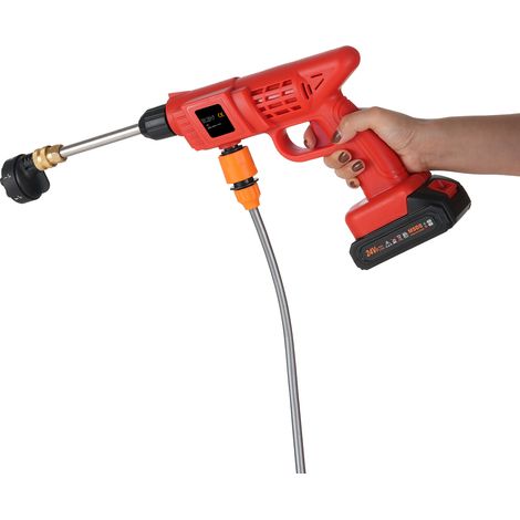 Laveuse électrique sans fil 300W, Machine haute avec pulvérisation 6 en 1, batterie Rechargeable pour le nettoyage des sols de clôture de voiture, arrosage (1/5)