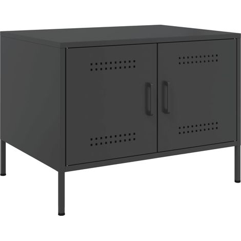 Mesa de centro con espacio de almacenamiento diseño industrial 68 x 50 x 50,5 cm acero negro DEC039730 (1/5)