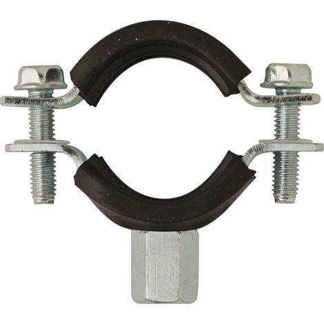 Collier double embase isophonique acier zingué M8/M10 BEMAX Ø 26-30mm - Boite de 50