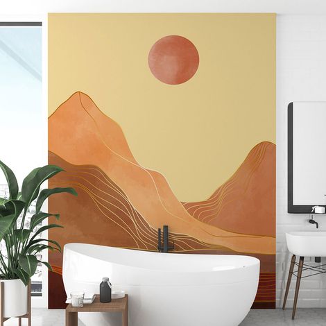 Papier peint panoramique - Paysage Boho - 130 cm x 182 cm (1/4)