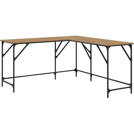 Desk Artisan Oak 149 x 149 x 75 cm Engineered Wood vidaXL