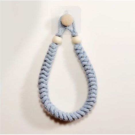 1 Pcs Porte-Serviettes(Gris clair) en Corde Porte-Papier Salle de Bain Support pour Rouleau de Papier Toilette Porte-Serviettes en Bois en Corde De Jute Rétro pour Salle Cuisine (1/4)