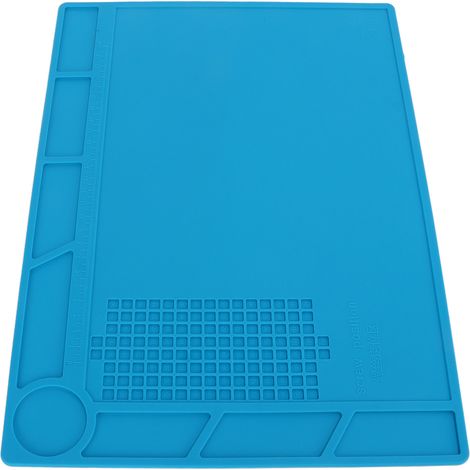 Tapis de soudure bleu antidérapant, résistant à la chaleur et à la corrosion, en silicone, pour réparation de téléphone et PC. (1/5)