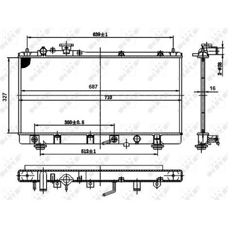 Radiateur, refroidissement du moteur NRF 50142 MAZDA FPF415200 FPF415200A