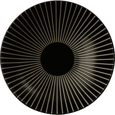 Lot de 6 Assiettes Creuses "Sun" 19cm Noir (1/2)